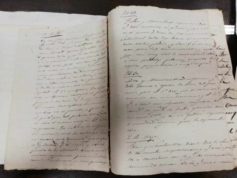 Fragmento del Expediente, libro diario de correspondencia Diputación (ADPT, signatura Leg. 2854/9) Fragmento del Expediente, libro diario de correspondencia Diputación (ADPT, signatura Leg. 2854/9)