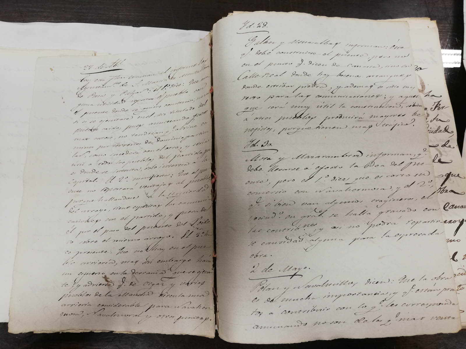 Fragmento del Expediente, libro diario de correspondencia Diputación (ADPT, signatura Leg. 2854/9) Fragmento del Expediente, libro diario de correspondencia Diputación (ADPT, signatura Leg. 2854/9)