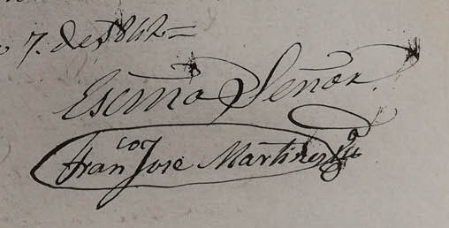 Rúbrica de Francisco José Martínez (el constructor) extraída de los documentos (ADPT, signatura Leg. 2854/9) Rúbrica de Francisco José Martínez (el constructor) extraída de los documentos (ADPT, signatura Leg. 2854/9)