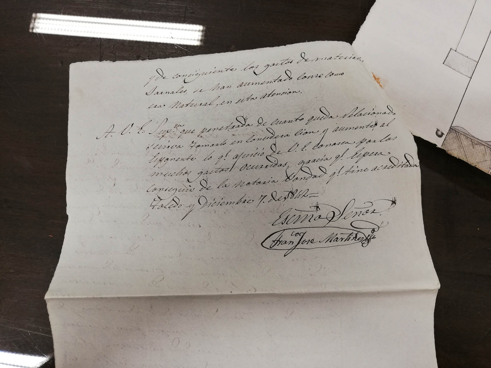 Rúbrica de Francisco José Martínez (el constructor) extraída de los documentos (ADPT, signatura Leg. 2854/9) Rúbrica de Francisco José Martínez (el constructor) extraída de los documentos (ADPT, signatura Leg. 2854/9)
