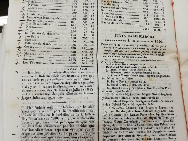 Fragmento Boletin Num. 81. Jueves 7 de julio de 1842 (ADPT, signatura Leg. 2854/9) Fragmento Boletin Num. 81. Jueves 7 de julio de 1842 (ADPT, signatura Leg. 2854/9)
